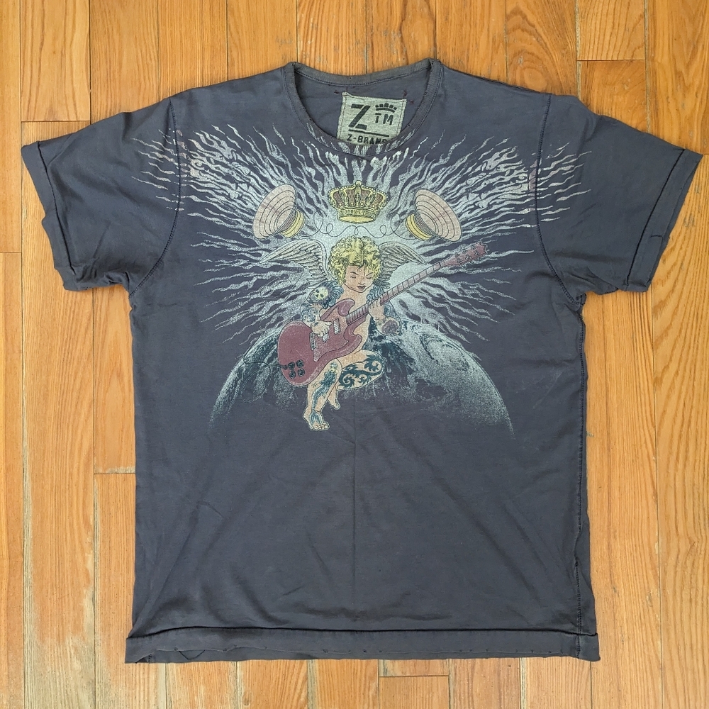Vintage Z Brand In Odd We Trust Angel Guitar Tshirt Small SoCal Streetwear